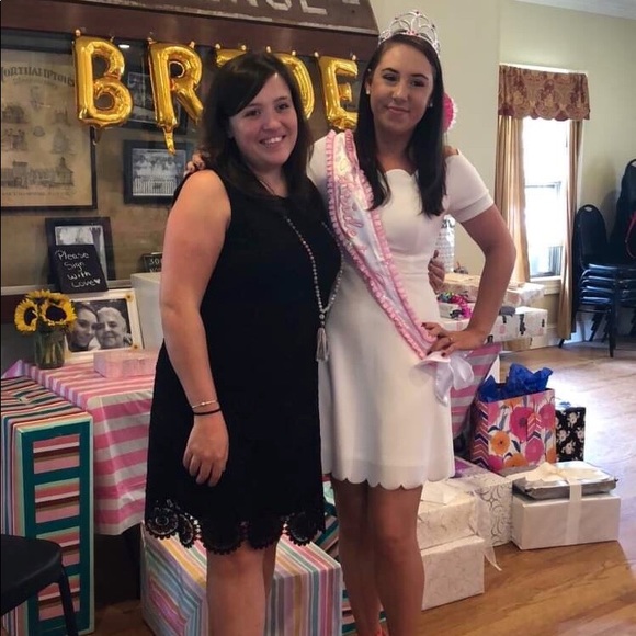 Francesca’s Scallop Edge White A-line Dress - Picture 3 of 3